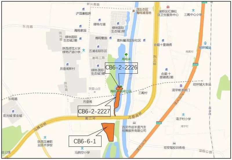 地块三,地籍编号为 cb6-2-2227,位于 西安浐灞生态区南三环以北,浐河