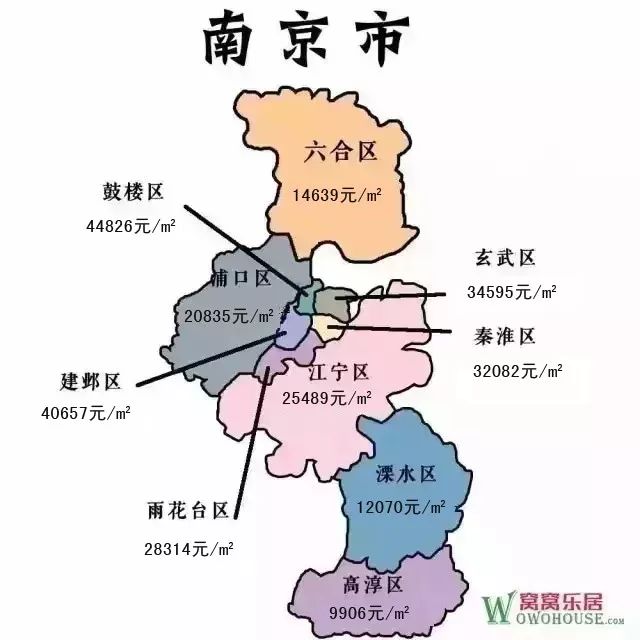 5月份江苏13市及其各市辖区房价地图,连云港涨幅最大