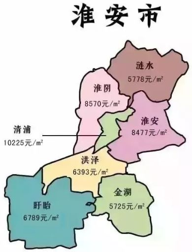 △淮安7月各区房价地图