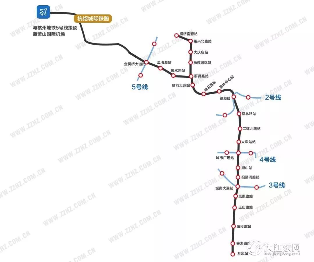 绍兴地铁一号线线路图(制图 方仲辰) 主线 a 1金柯桥大道站(同步实施