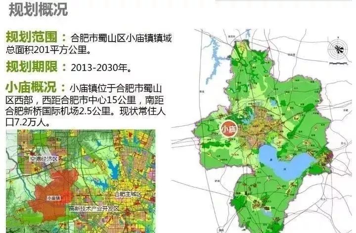 2 五高四铁,四纵四横的大路网 小庙镇位于合肥市蜀山区西部.