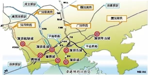 深圳铁路枢纽总图规划获批!深惠,深珠,虎龙城际大致走向确定!