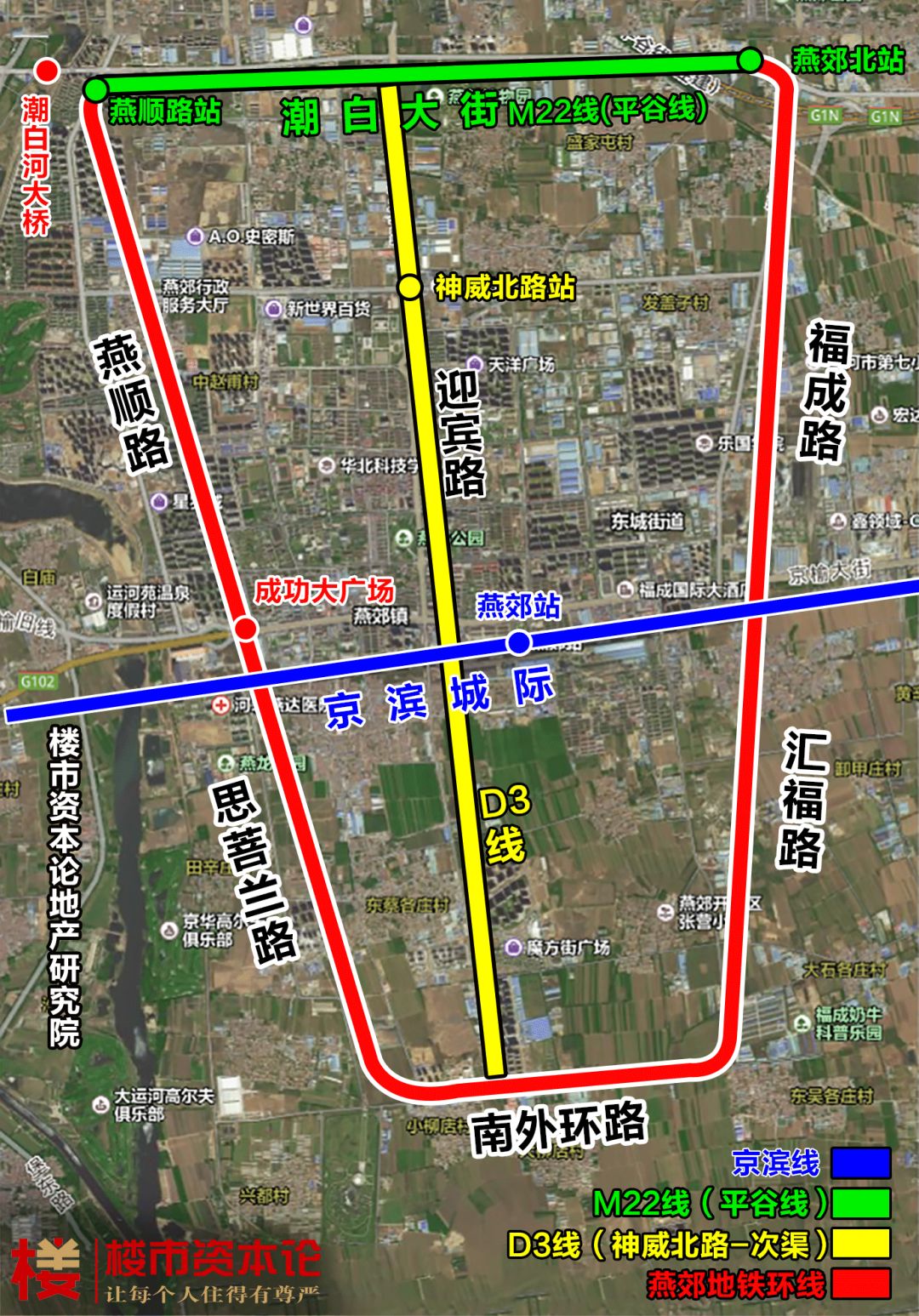 燕郊四条轨道大跃进!平谷线,京滨线,d3线,地铁环线!北三县开足马力!