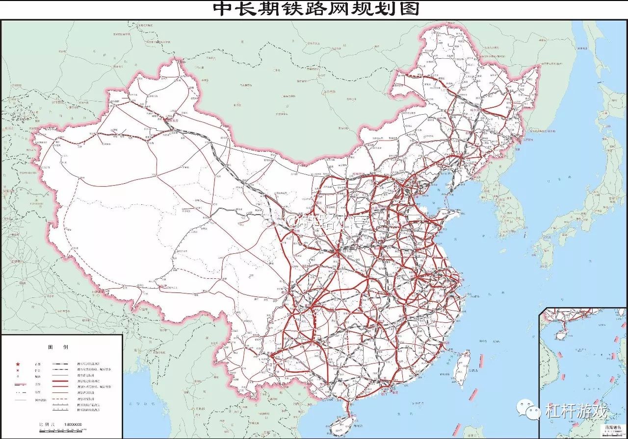 2016版中国中长期铁路网规划图  图片来源|中长期铁路网规划·铁路小