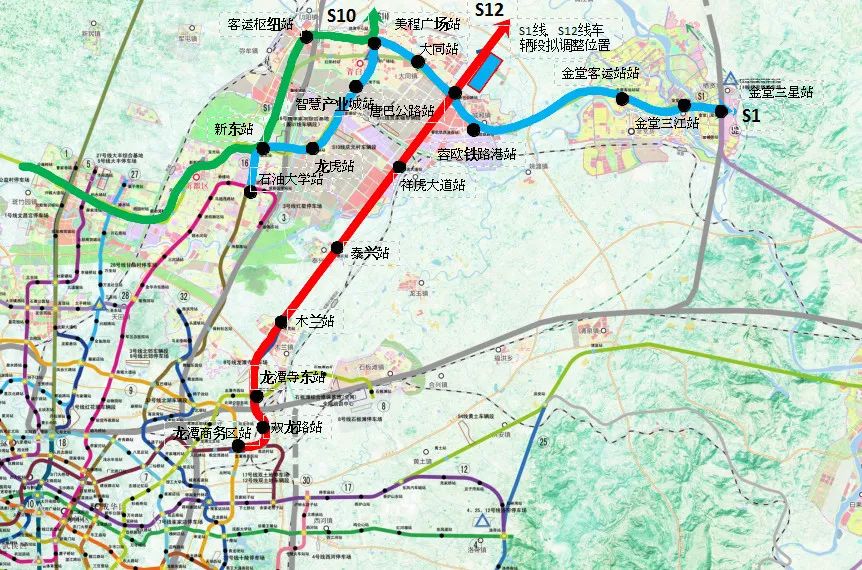 《成都市城市轨道交通线网规划(修编)》内容,青白江规划了市域铁路s10